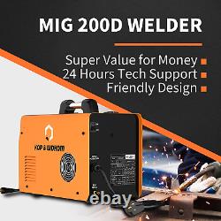 110V/220V Dual Voltage MIG Welder, 200Amp Aluminum MIG Welding Machine, Mig Gas/Ga