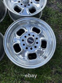 14 Weld Rodlite Racing Wheels Polished Aluminum 14x6.5 5x4.5 5x4.75 DRAG RIMS