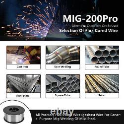 200A LED MIG Welder 110V/220V 5-IN1 Gasless/Gas MIG TIG ARC Stick Weld Aluminum