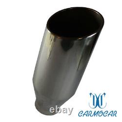 2X a set Truck Exhaust Tip 2.5 Inlet 4 Outlet 9 Long Stainless Steel Weld On