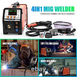 5IN1 200A Aluminum MIG Welder 100V 220V Gas Gasless MIG TIG MMA Welding Machine