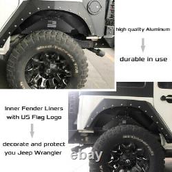 Aluminum US Rear Inner Fender Liner Wheel Well Flare Guards For Jeep Wrangler JK