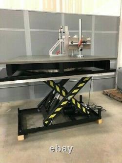 KEMPER Rotating Scissor Lift Welding Table with T-slot Top Aluminum TSlot Rails