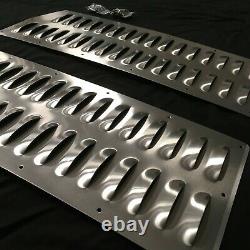 Louvered Hood Panel Set Bolt On Style Aluminum Louver Vent Pair & Hardware