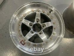 Used Weld Racing RT Forged Aluminum Polished 15 x 10 Rear Wheels 05-14 Mustang